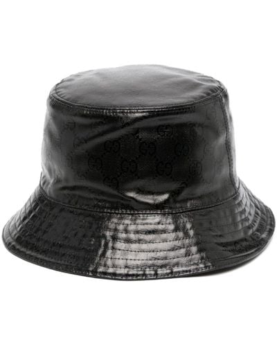 Gucci Logo-embossed Cotton Bucket Hat - Black