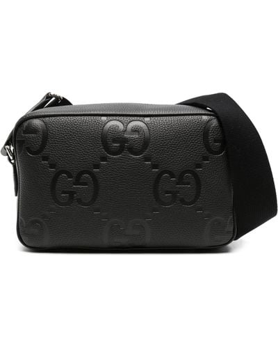 Gucci Medium Jumbo GG Messenger Bag - Black