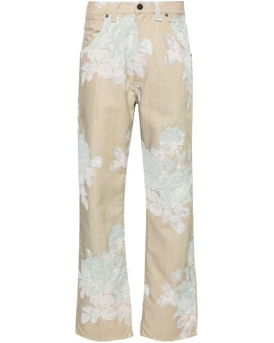 Vivienne Westwood Neutral Ranch Floral-jacquard Jeans - Women's - Polyester/cotton - Natural