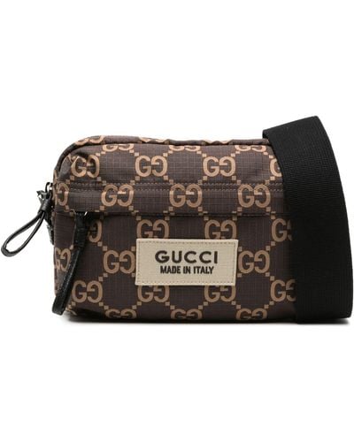Gucci Medium GG Ripstop Messenger Bag - Black