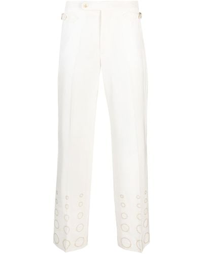 Casablancabrand Gradient Pearl Straight-leg Trousers - White
