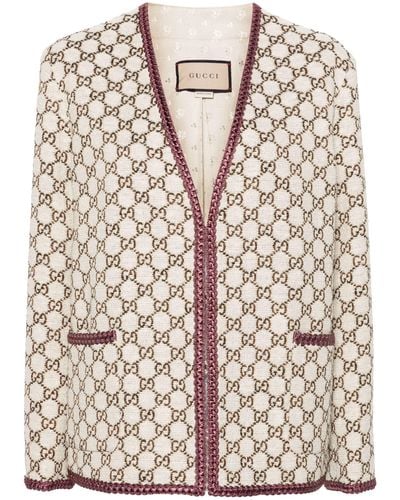 Gucci GG Tweed Jacket - Brown