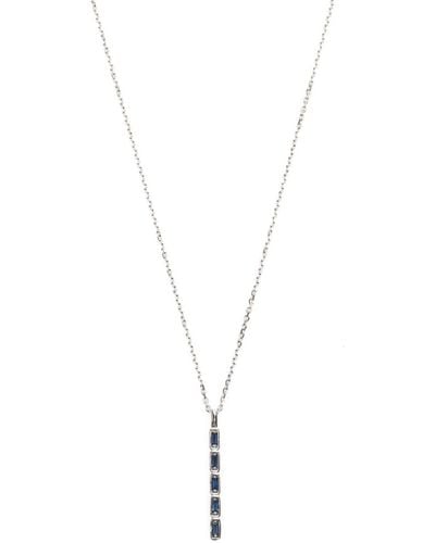 Suzanne Kalan 18k White Gold Inlay Large Sapphire Necklace