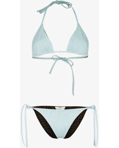 Fendi Ff-vertigo Triangle Bikini Set in Blue