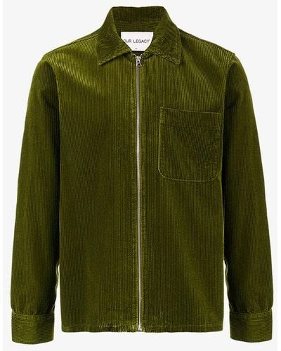 Our Legacy Drip Corduroy Shirt Jacket - Green