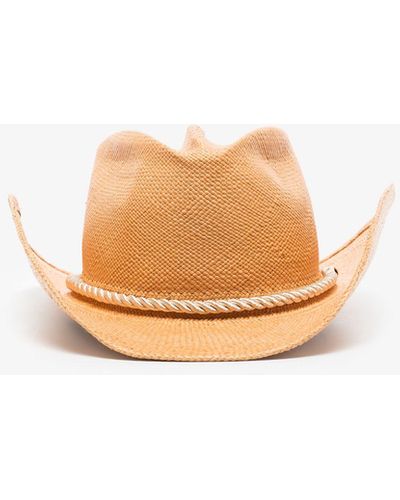 Gladys Tamez Millinery Neutral Zuma Straw Cowboy Panama Hat - Multicolour