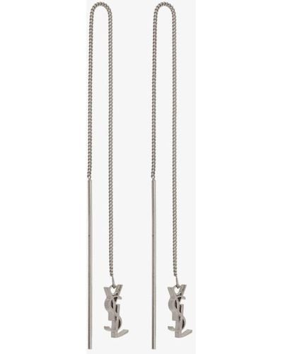 Saint Laurent -tone Opyum Monogram Threader Earrings - Women's - Brass - Metallic
