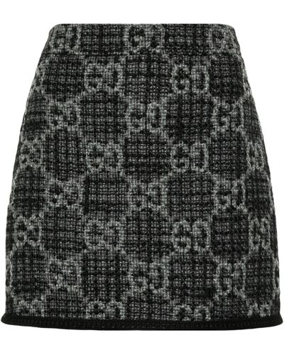 Gucci GG Tweed Mini Skirt - Black