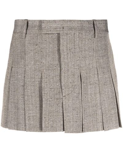 Bottega Veneta Tailored Pleated Skirt - Women's - Viscose/silk/cotton - Gray