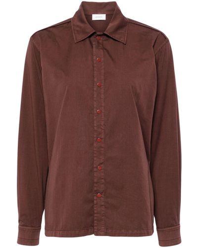 Lemaire Spread-collar Cotton Shirt - Brown