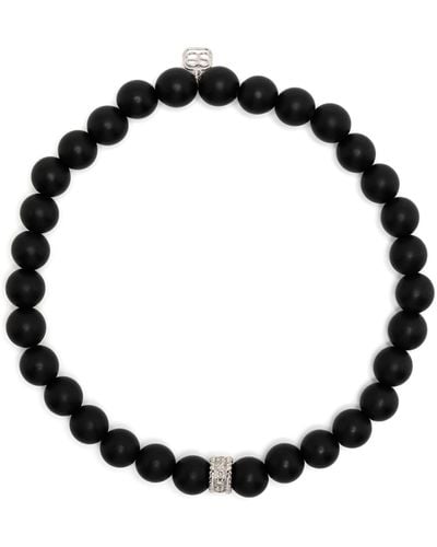 Sydney Evan 14k White Gold Eternity Onyx And Diamond Bracelet - Black