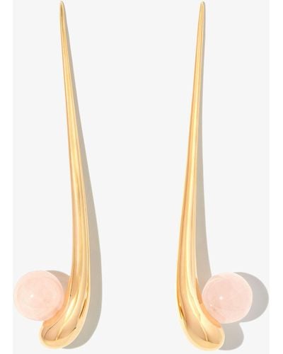 KHIRY Vermeil Adisa Quartz Drop Earrings - White