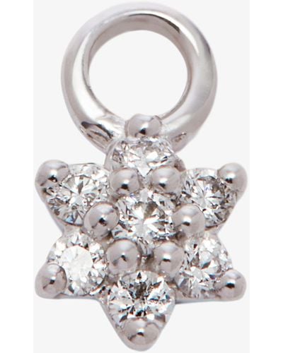 Maria Tash 18k White Flower Diamond Charm - Metallic