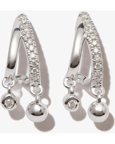 Dana Rebecca 14k White Gold Poppy Rae Pebble Diamond Earrings - Metallic