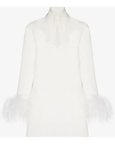 16Arlington Michelle Feather Trim Mini Dress - Women's - Ostrich Feather/polyester/spandex/elastane - White