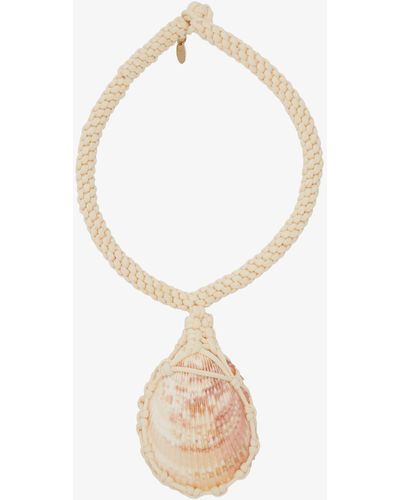 Chloé Neutral Larry Shell Pendant Necklace - White