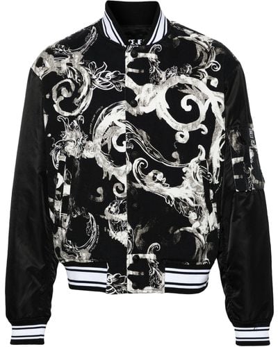Versace Jeans Couture Watercolour Barocco Bomber Jacket - Black