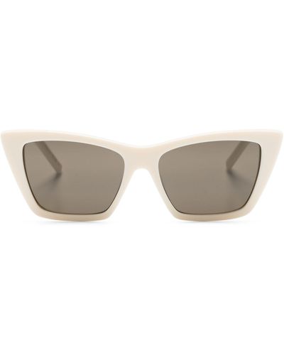 Saint Laurent Neutral Mica Cat-eye Sunglasses - Women's - Acetate - Gray