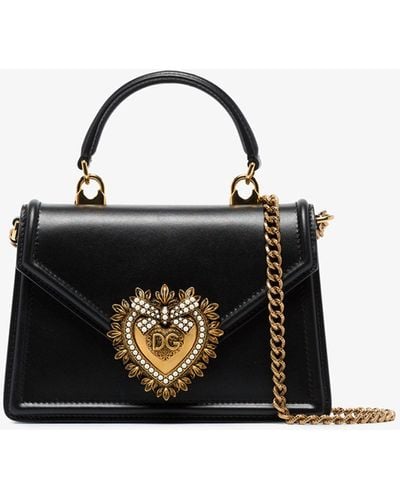 Dolce & Gabbana Devotion Mini Top Handle Bag - Black