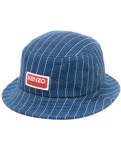 KENZO Logo-patch Denim Bucket Hat - Blue