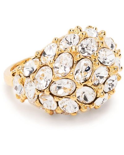 Kenneth Jay Lane -plated Crystal-embellished Dome Ring - Women's - Plated/crystal - Metallic
