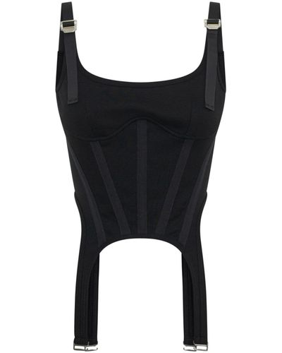 Dion Lee Safety Slider Organic Cotton Corset Top - Black