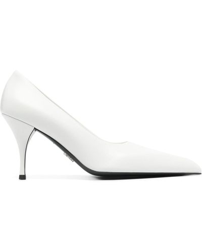 Prada 85 Leather Court Shoes - Women's - Calf Leather - White