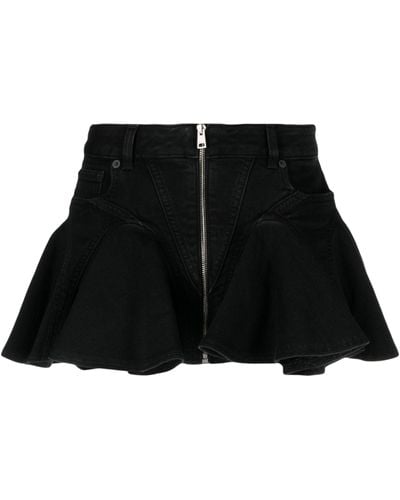 Mugler Denim Miniskirt - Black