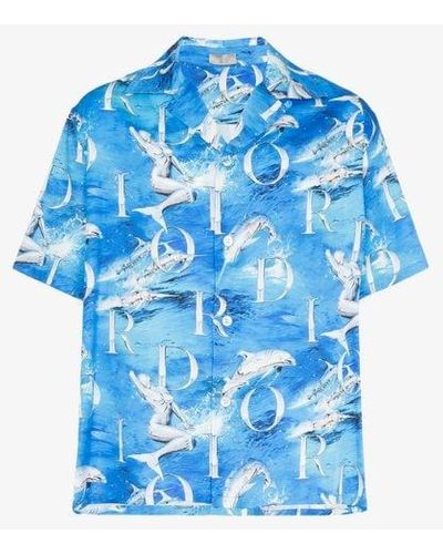 Dior Dolphin Print Shirt - Blue