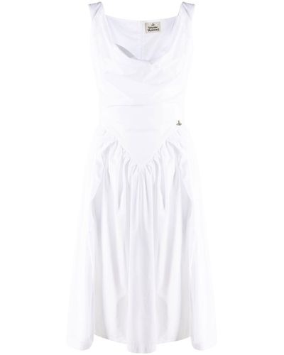 Vivienne Westwood Sunday Cowl-neck Dress - Women's - Cotton - White