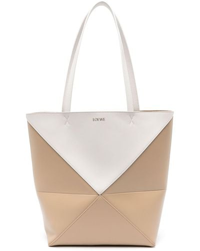 Loewe Puzzle Leather Shoulder Bag - White
