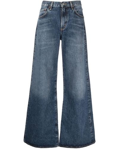 Agolde Clara Organic-cotton Flared Jeans - Blue