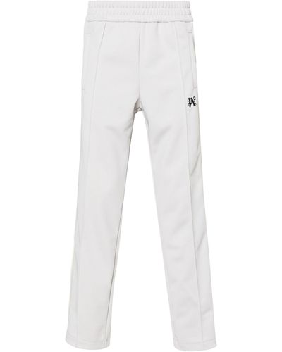 Palm Angels Monogram-embroidered Track Trousers - White