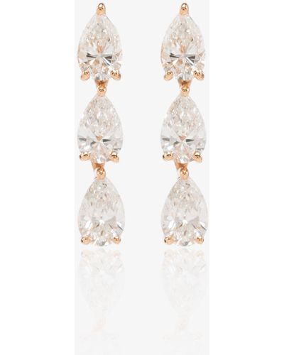 Anita Ko 18k Rose Gold Three Pear Diamond Stud Earrings - Women's - Diamond/18kt Gold - Pink