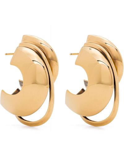 Alexander McQueen -tone Sculptural Accumulation Hoop Earrings - Women's - Brass - Metallic