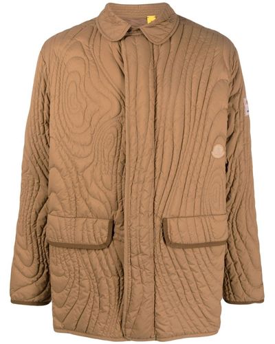 Moncler Genius Logo-patch Quilted Jacket - Brown