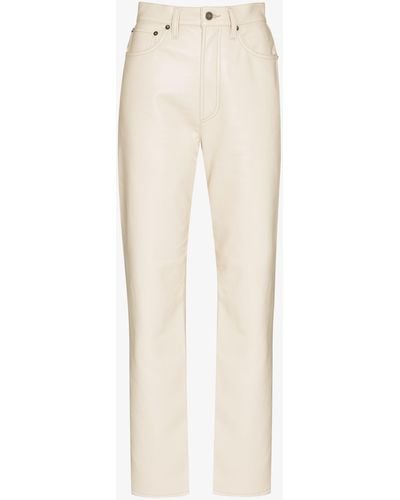 Agolde Beige '90s Pinch Waist Straight-leg Trousers - Women's - Polyurethane/viscose/recycled Leather/polyester - Natural