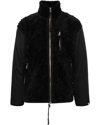 adidas Faux-fur Paneled Jacket - Black