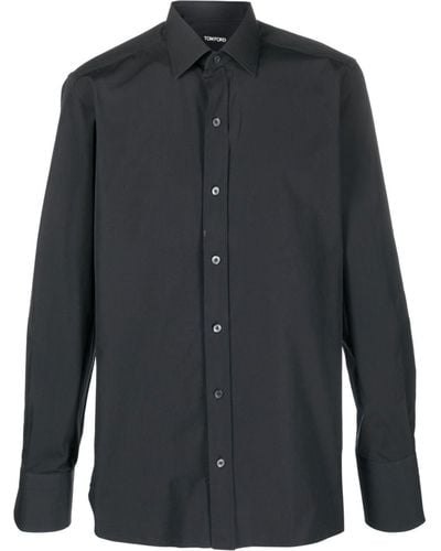 Tom Ford Long Cotton Shirt Black