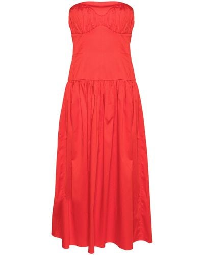 TOVE Cardinal Stretch Cotton Strapless Dress - Women's - Elastane/cotton - Red