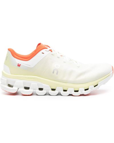 On Shoes Cloudflow 4 Running Trainers - Women's - Fabric/polyurethane/rubber - White