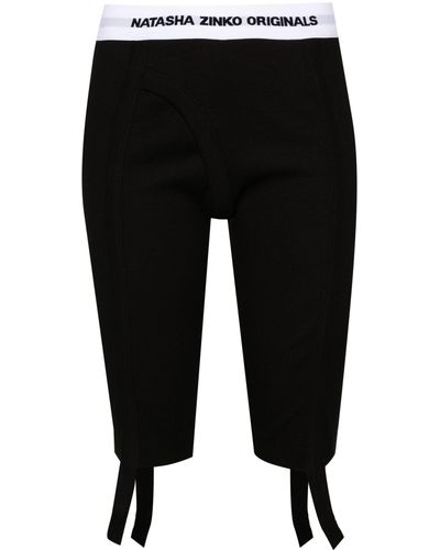 Natasha Zinko Logo-waistband Bike Shorts - Black