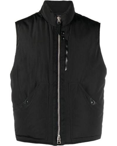 Tom Ford Ottoman Zip-up Padded Gilet - Black
