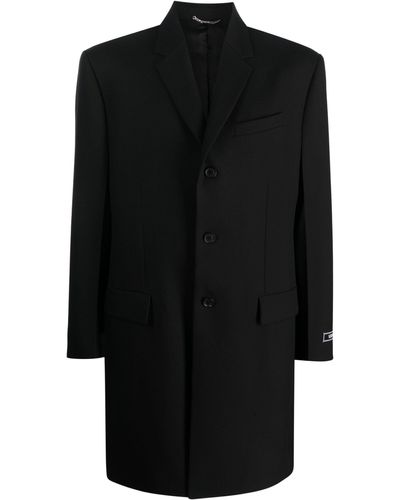 Versace Tailored Virgin-wool Coat - Black