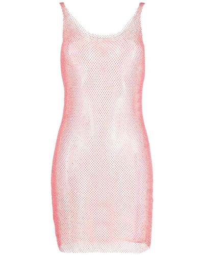 Santa Brands Sydney Crystal Mesh Mini Dress - Pink