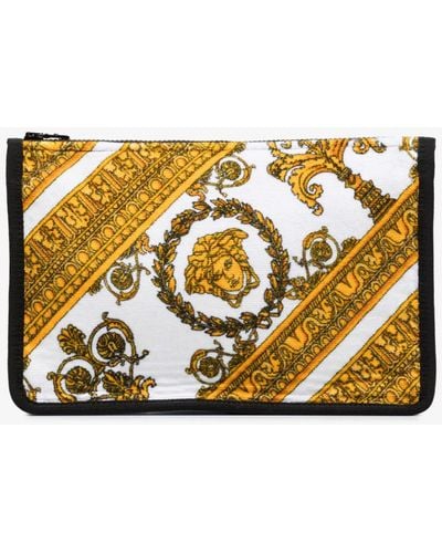 Versace Multicoloured Baroque Print Cosmetic Bag - Unisex - Cotton - Metallic