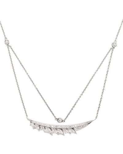 Stephen Webster 18k White Gold Feather Diamond Necklace