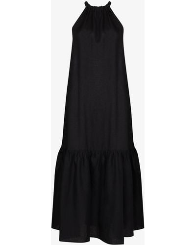 Asceno Ibiza Halterneck Midi Dress - Women's - Organic Cotton - Black