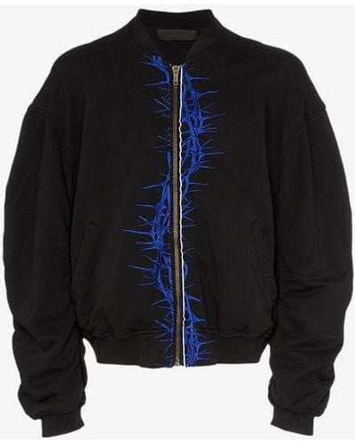 Haider Ackermann Thorn Embroidered Cotton Bomber Jacket - Black