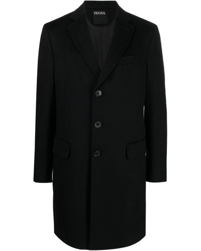 Zegna Single-breasted Tailored Coat - Black